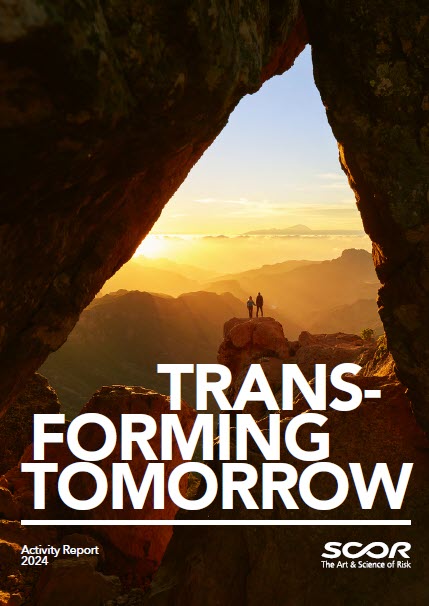 Cover page of SCOR's 2024 Activity Report with hikers over the mountains under the sunset