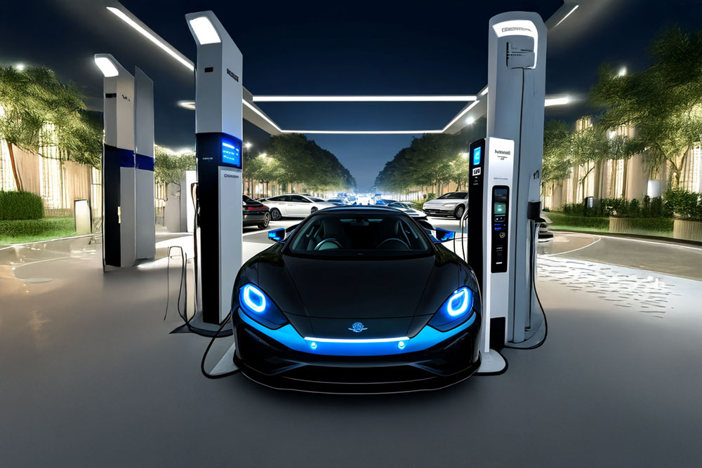 Electric Vehicle charging on a parking lot