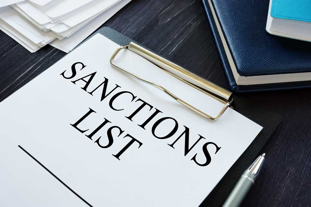 La liste des sanctions figure sur la photo conceptuelle