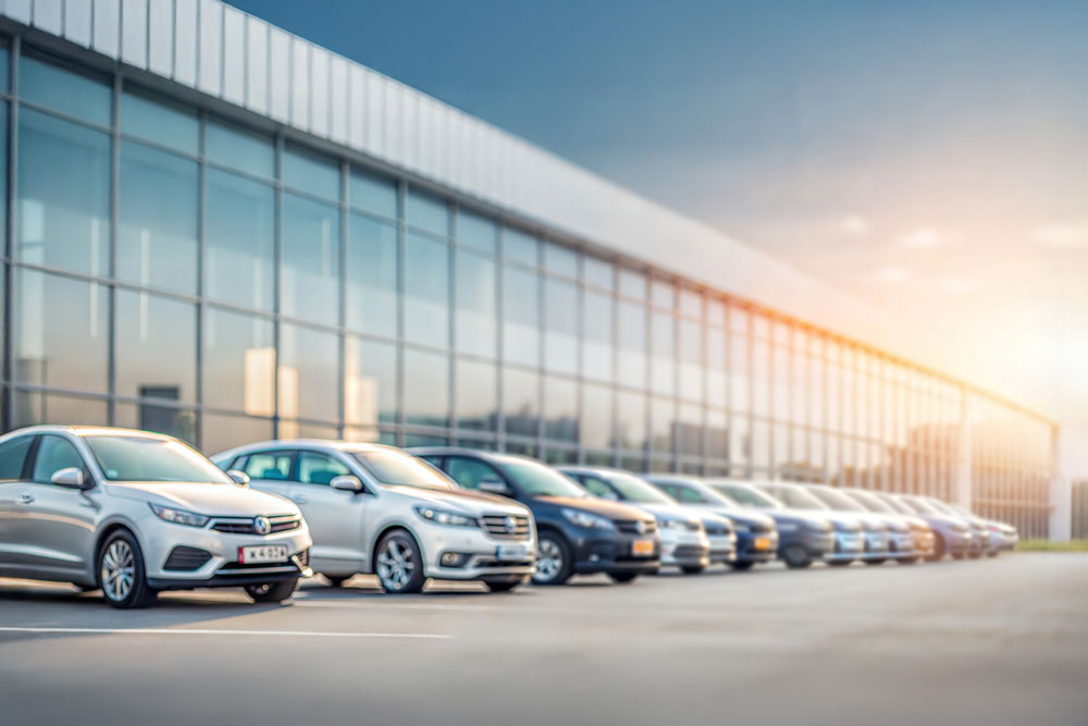 Fleet of cars on a parking