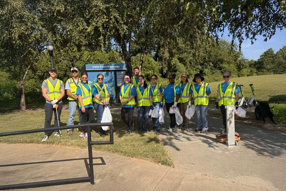 Charlotte, US team participated in litter cleanup at Irwin Creek Greenway