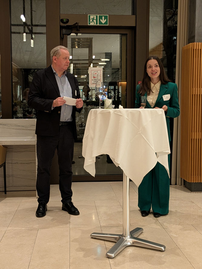 Arta at an aviation industry reception hosted by SCOR Aviation in Zurich