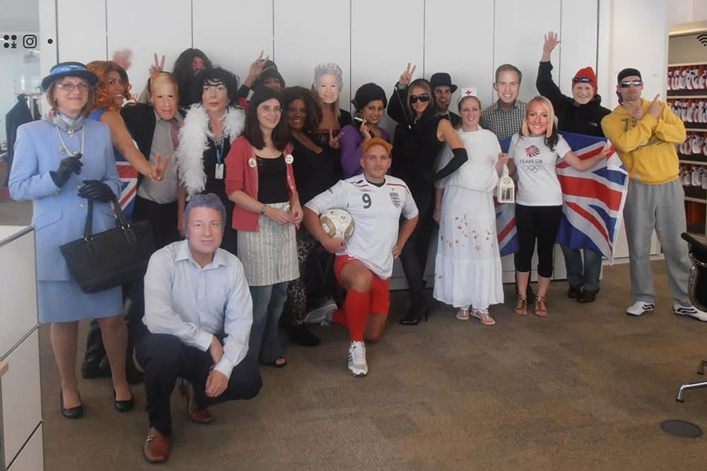 Anthony Burpitt and team doing a British icons challenge, SCOR London