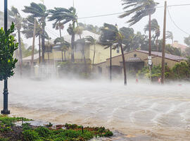 A flooded street after catastrophic Hurricane Irma hit Fort Lauderdale, FL.