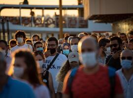 masked crowd