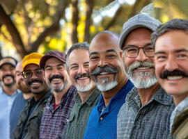 Group of Smiling Men Supporting Men’s Health Awareness