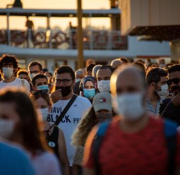 masked crowd