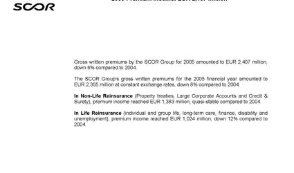 2005 premium income press release
