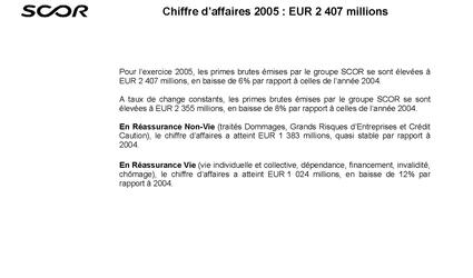 Communiqué de presse chiffre d'affaires 2005