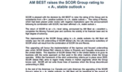 AM BEST raises the SCOR Group 2006 press release