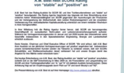 2009 Pressemitteilung A.M. Best hebt SCORs Rating