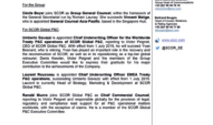2015 Appointments at SCOR press release