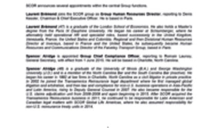 May 2015 SCOR appointments press release