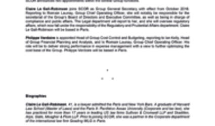 September 2016 SCOR Appointments press release