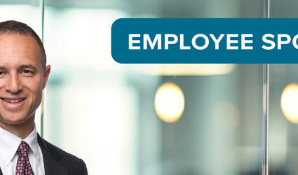 April 2025 SCOR Careers Blog Employee Spotlight header with Brock Robbins, CEO of SCOR Life & Health US