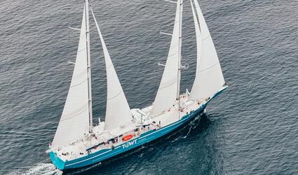 TOWT sailing cargo ship on the open sea