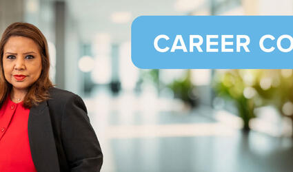 March 2025 Careers blog article header image with SCOR’s Head of Global Talent Acquisition Sangeeta Xanthopoulos