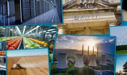 Mosaic of photos showing P&C risks