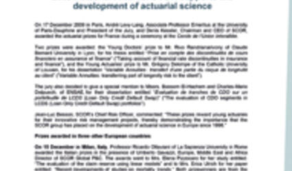 2009 Actuarial Awards Press Release