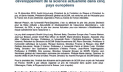 Communiqué de presse Prix Actuariat 2010