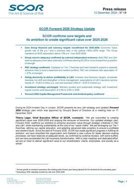 First page of SCOR IR Day 2024 Press release