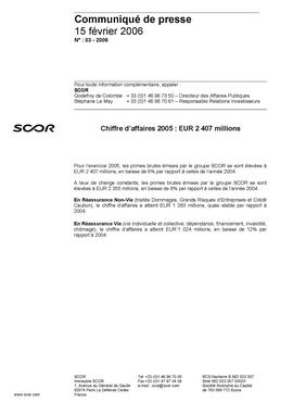 Communiqué de presse chiffre d'affaires 2005