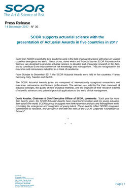 Press release Actuarial prize 2017