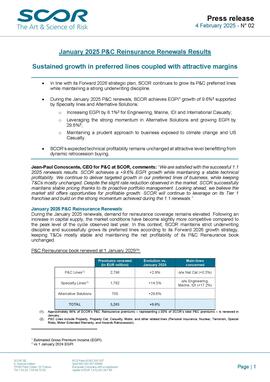 SCOR P&C January 2025 Renewals press release first page