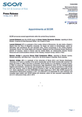May 2015 SCOR appointments press release