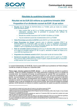 Communiqué de presse Résultats du quatrième trimestre 2024 mars 2025