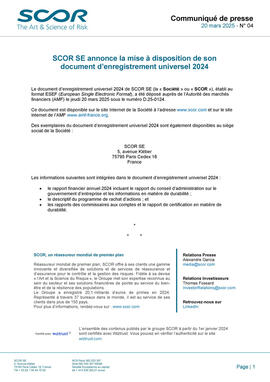 SCOR Communiqué de presse 04 Mise à disposition URD 2024 mars 2025