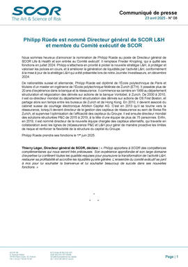 Communiqué de presse nomination L&H de SCOR 23 avril 2025