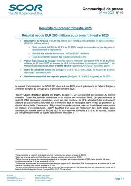 Communiqué de presse SCOR Résultats T1 2025