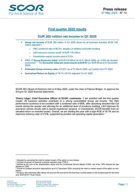 SCOR Q1 2025 results press release