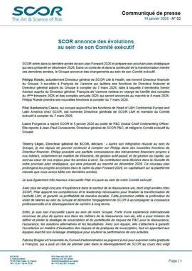 Communiqué de presse de nominations de SCOR de janvier 2026