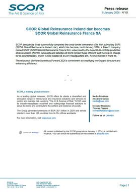 SCOR January 2026 press release on SGRF