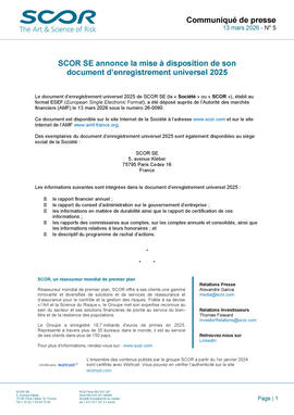 Image du communiqué de presse de SCOR DEU 2025