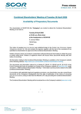 SCOR March 2026 Press Release Availabilty of documents for 2026 CSM image