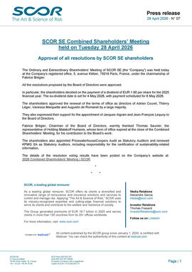 SCOR April 2026 Press Release CSM Voting Results