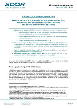 SCOR Communiqué de presse Octobre 2026 Résultats T3