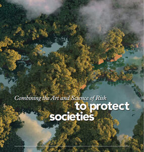 Cover page of SCOR's 2026 Sustainability Policy, arial view of trees and lakes